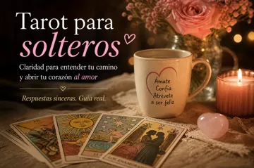 Tarot para solteros. claridad en el amor Tarot para solteros con cartas de amor, vela y taza inspiradora para encontrar pareja